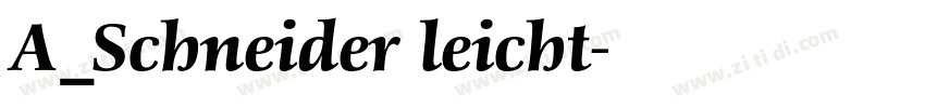 A_Schneider leicht字体转换
